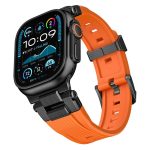 Edelstahl-Anschluss Vertikale Maserung TPU Uhrenarmband, For Apple Watch 46mm / 49mm / 45mm / 44mm