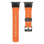 Edelstahl-Anschluss Vertikale Maserung TPU Uhrenarmband, For Apple Watch 46mm / 49mm / 45mm / 44mm – Bild 5