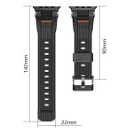 Edelstahl-Anschluss Vertikale Maserung TPU Uhrenarmband, For Apple Watch 46mm / 49mm / 45mm / 44mm – Bild 4