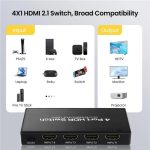 Q8-4 With Remote Control HDMI 2.1 8K 60Hz Gaming Home Theater Switcher 4x1 Adapter, US Plug, EU Plug – Bild 7