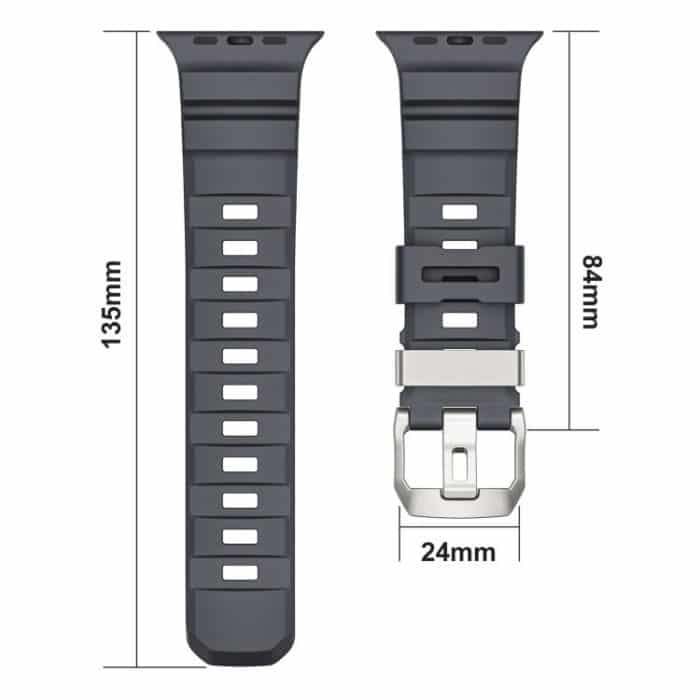 Black Buckle Field Path Fluororubber Watch Band, For Apple Watch 46mm / 49mm / 45mm / 44mm – Bild 4