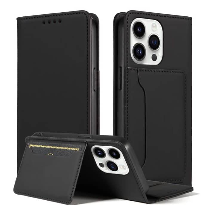 Magnetism Skin Feel Card Holder Leather Phone Case, For iPhone 15 Pro Max, For iPhone 15 Pro, For iPhone 15 Plus, For iPhone 15 – Bild 1