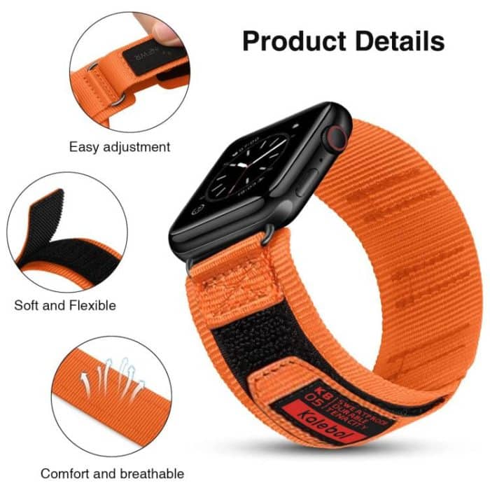 Kalebol Hook and Tri-Loop Nylon Watch Band, For Apple Watch 46mm / 49mm / 45mm / 44mm, For Apple Watch 42mm / 41mm / 40mm / 38mm – Bild 3