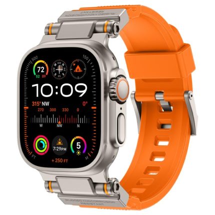 Metal Connector Explorer Silicone Watch Band, For Apple Watch 42 / 44 / 45 / 46 / 49mm