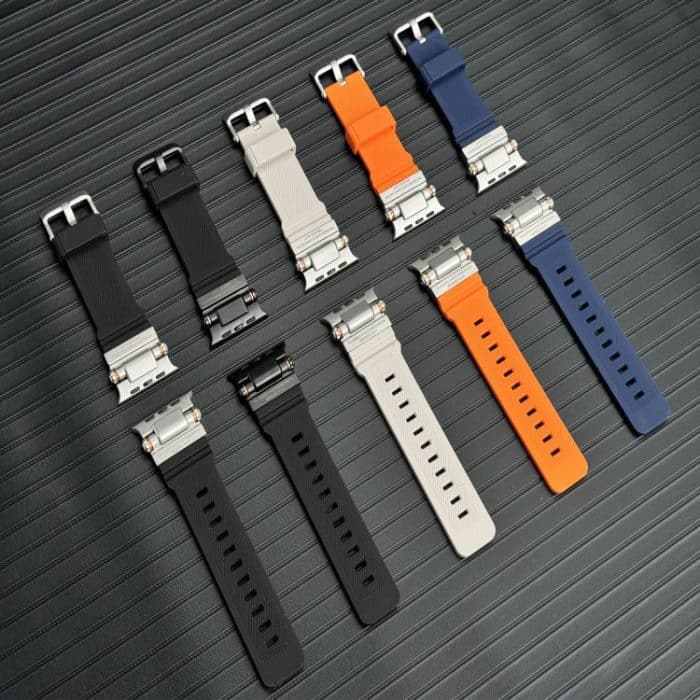 Metal Connector Explorer Silicone Watch Band, For Apple Watch 42 / 44 / 45 / 46 / 49mm – Bild 3