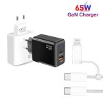 PD41 GaN PD 45W + USB Charger with USB-C to USB-C / 8 Pin Data Cable for iPhone, EU Plug – Bild 2