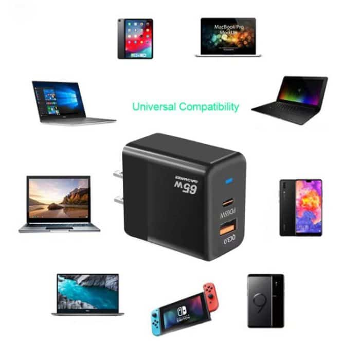 PD41 GaN PD 45W + USB Charger with USB-C to USB-C / 8 Pin Data Cable for iPhone, EU Plug – Bild 7