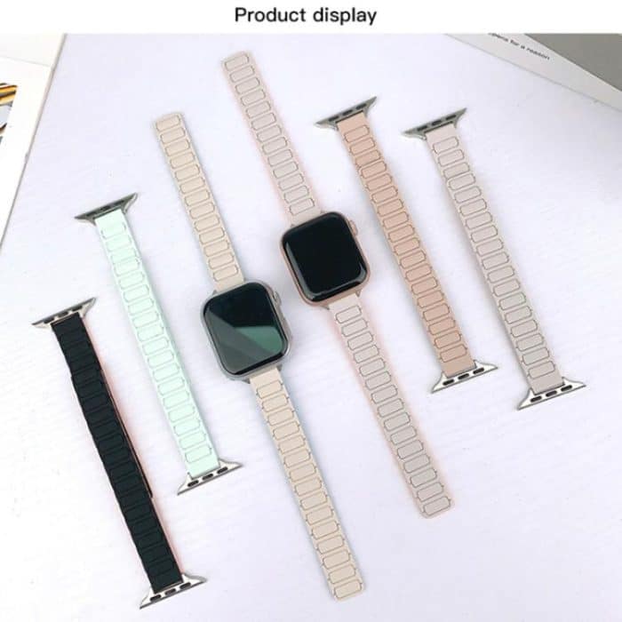 Tri-beads I-shaped Slim Magnetic Silicone Watch Band, For Apple Watch 46mm / 49mm / 45mm / 44mm, For Apple Watch 42mm / 41mm / 40mm / 38mm – Bild 4