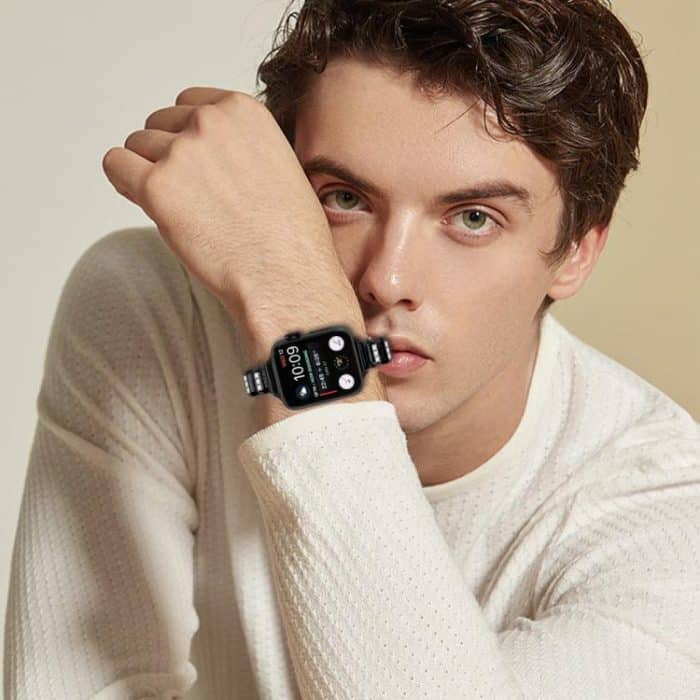 Small Square Diamonds Butterfly Buckle Watch Band, For Apple Watch 46mm / 49mm / 45mm / 44mm, For Apple Watch 42mm / 41mm / 40mm / 38mm – Bild 7