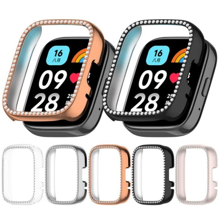 Single Row Diamond Half Coverage Hollow PC Watch Protective Case, For Redmi Watch 3 / Watch 3 Lite – Bild 2