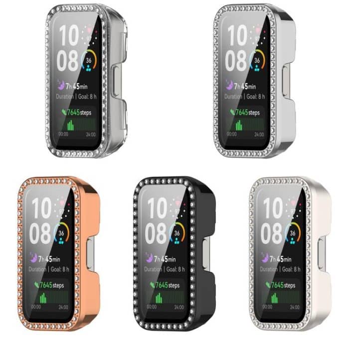 Single Row Diamond Tempered Film Integrated PC Watch Case, For Huawei Band 10 / 9 / 8 – Bild 5