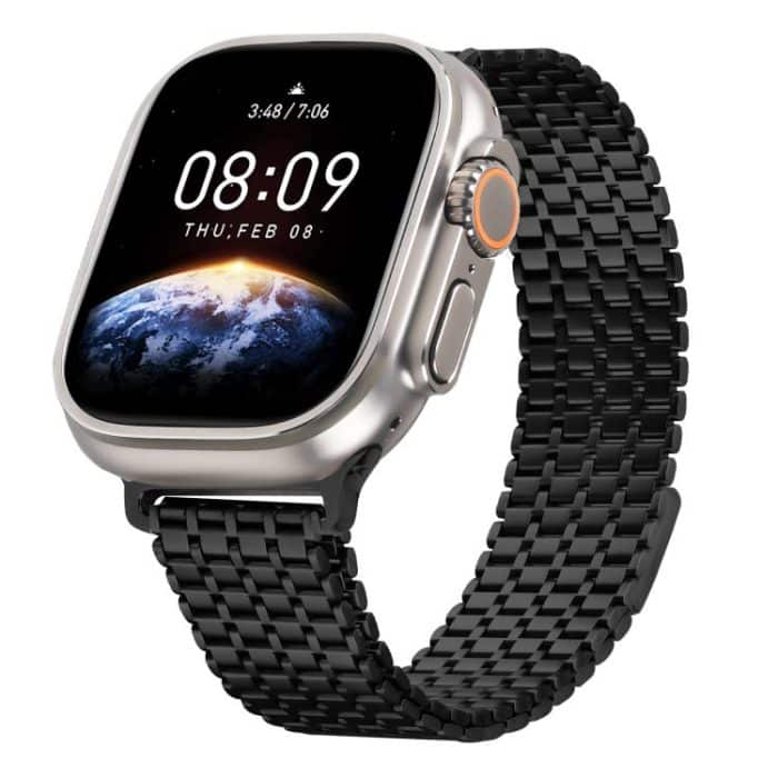 Nine-Bead Magnetic Loop Steel Watch Band, For Apple Watch 46mm / 49mm / 45mm / 44mm, For Apple Watch 42mm / 41mm / 40mm / 38mm – Bild 1