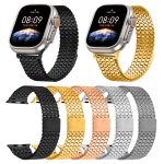 Nine-Bead Magnetic Loop Steel Watch Band, For Apple Watch 46mm / 49mm / 45mm / 44mm, For Apple Watch 42mm / 41mm / 40mm / 38mm – Bild 2