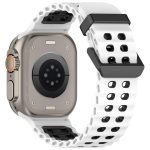 Ocean Double-row Hole Two-color Silicone Watch Band, For Apple Watch 46mm / 49mm / 45mm / 44mm – Bild 6