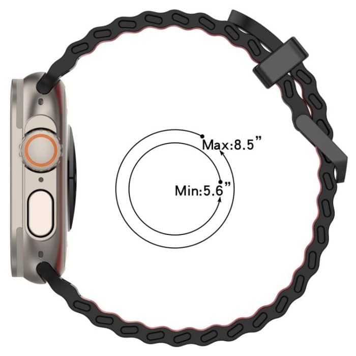 Ocean Double-row Hole Two-color Silicone Watch Band, For Apple Watch 46mm / 49mm / 45mm / 44mm – Bild 2