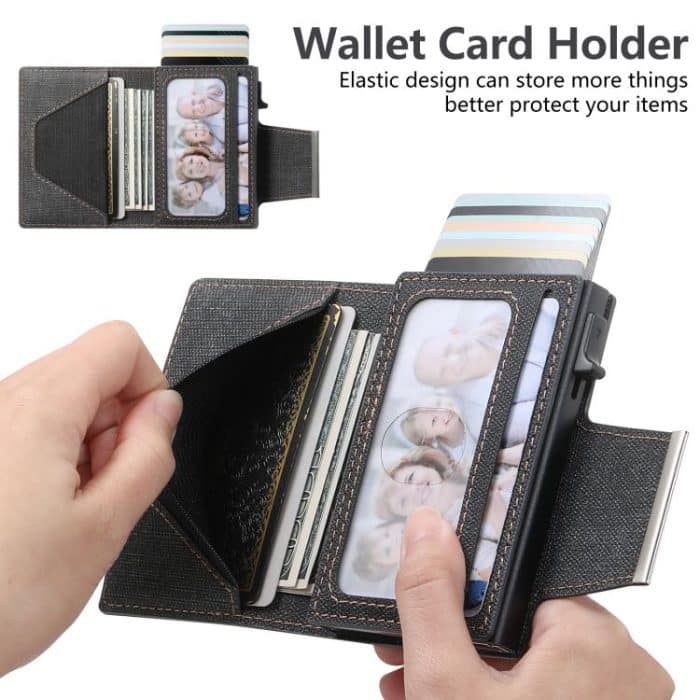 Suteni Denim Buckle Button Automatically Pops Out the Card Box – Bild 7