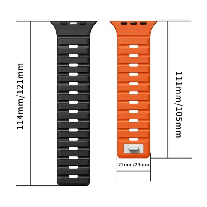 Norman Magnetic Silicone Watch Band, For Apple Watch 46mm / 49mm / 45mm / 44mm, For Apple Watch 42mm / 41mm / 40mm / 38mm – Bild 4