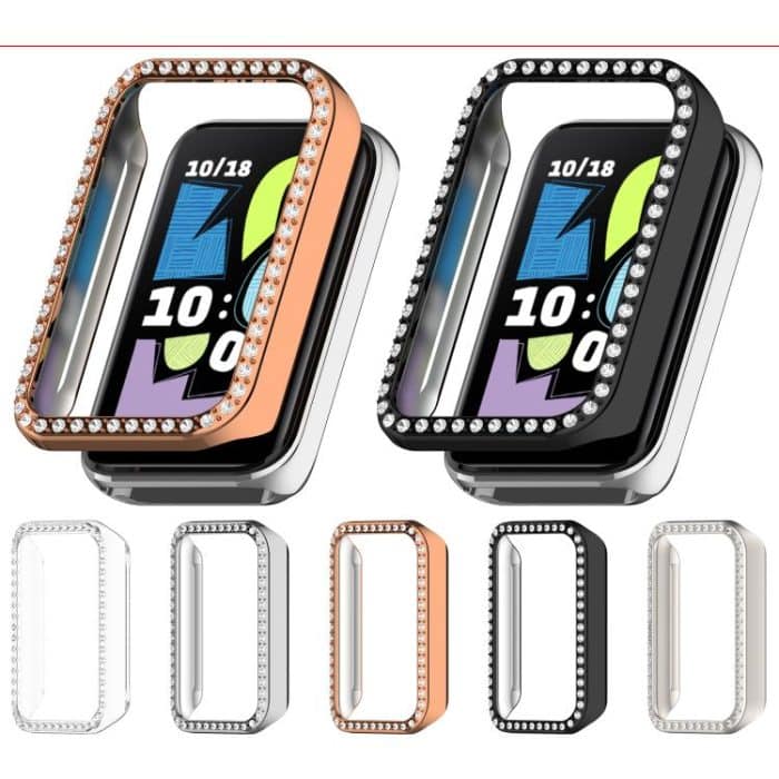 Single Row Diamond Half Coverage Hollow PC Watch Protective Case, For Honor Band 10 – Bild 2