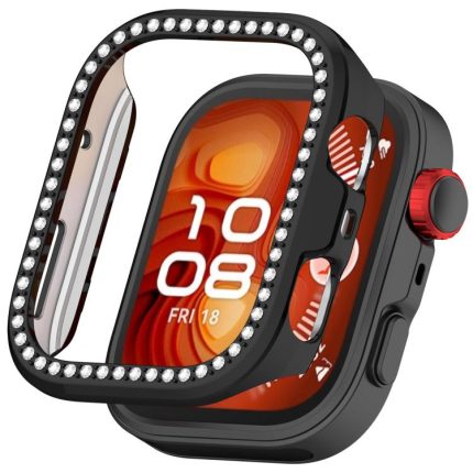 Single Row Diamond Half Coverage Hollow PC Watch Protective Case, For Huawei Watch Fit 4 Pro, For Huawei Watch Fit 4