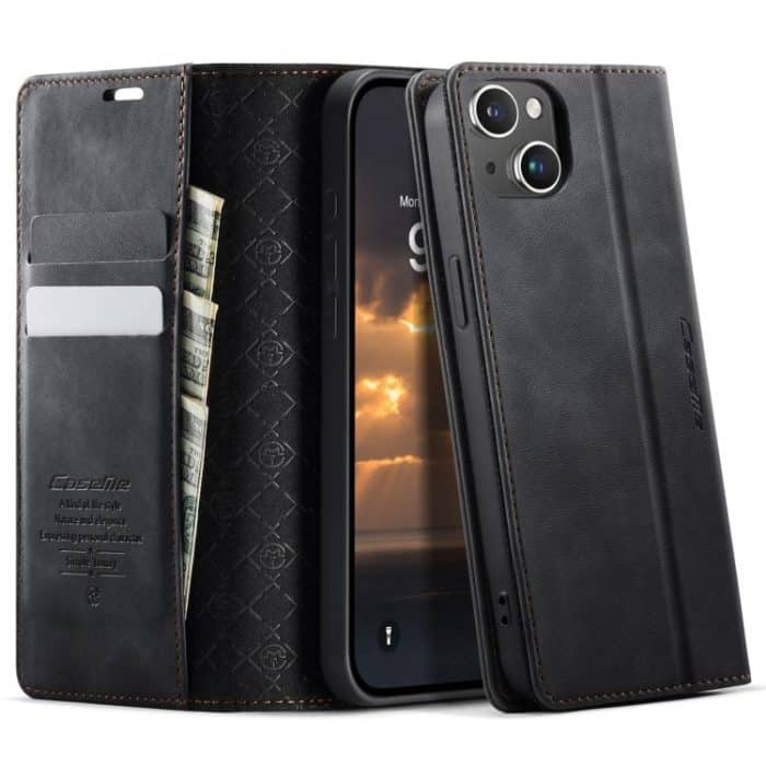 CaseMe 033 Calf Leather Lining Microfibre RFID Blocking Phone Case, For iPhone 16, For iPhone 15 Pro Max, For iPhone 15 Pro, For iPhone 15 Plus – Bild 1