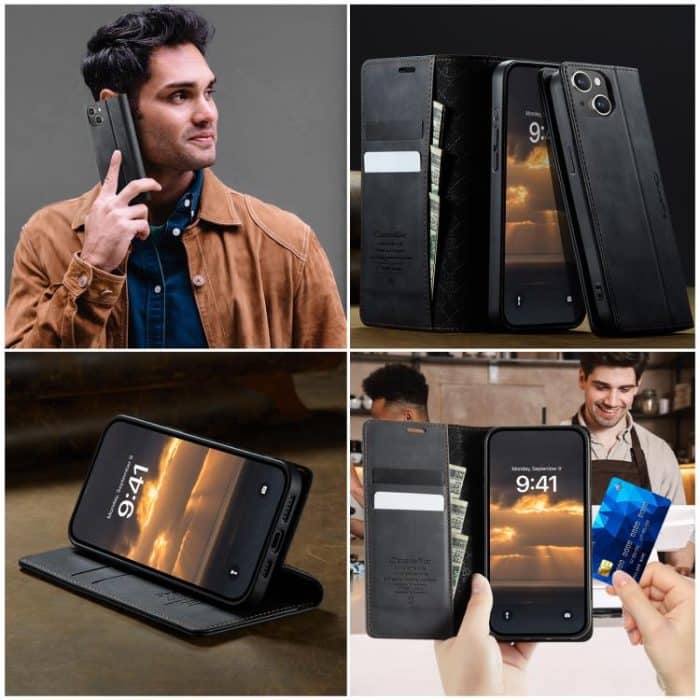 CaseMe 033 Calf Leather Lining Microfibre RFID Blocking Phone Case, For iPhone 16, For iPhone 15 Pro Max, For iPhone 15 Pro, For iPhone 15 Plus – Bild 12