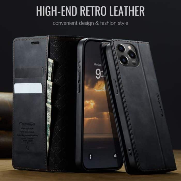 CaseMe 033 Calf Leather Lining Microfibre RFID Blocking Phone Case, For iPhone 15, For iPhone 14 Plus, For iPhone 14, For iPhone 14 Pro – Bild 4