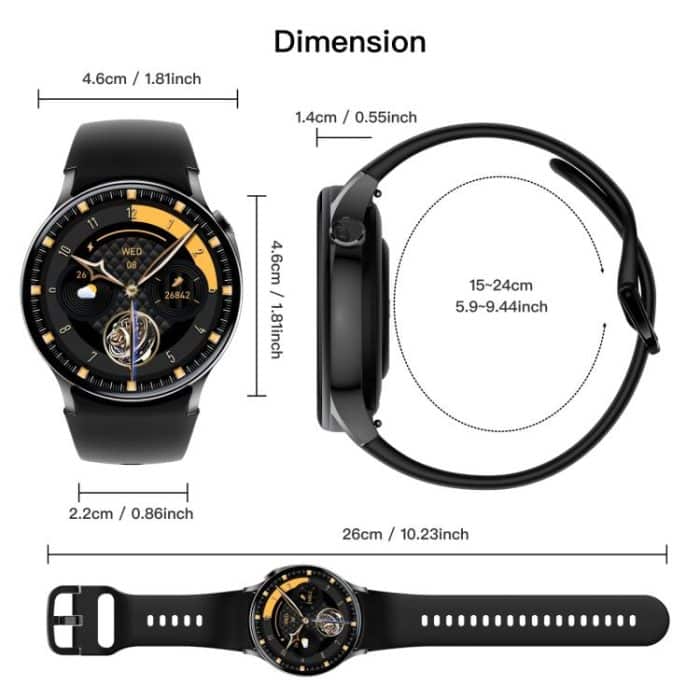 Sense 6 1.43 AMOLED Screen IP68 Waterproof Bluetooth Call Smartwatch Supports Health Monitoring – Bild 21