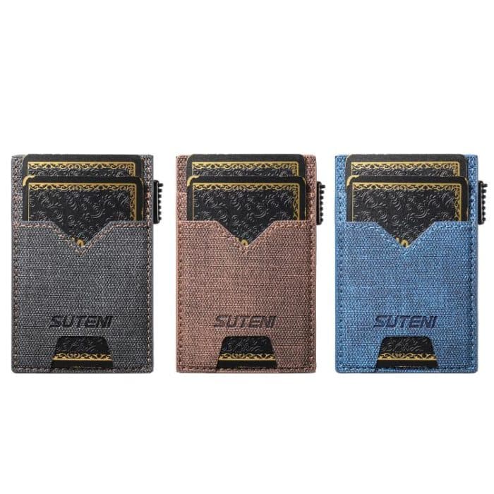 The Suteni denim double-sided card slot button automatically ejects the card box – Bild 3