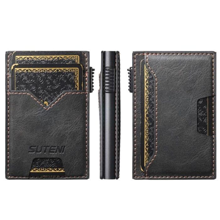 The Suteni denim double-sided card slot button automatically ejects the card box – Bild 1