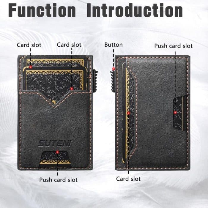The Suteni denim double-sided card slot button automatically ejects the card box – Bild 4