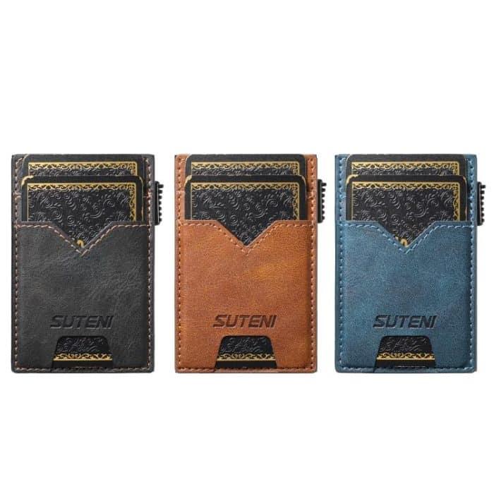 The Suteni denim double-sided card slot button automatically ejects the card box – Bild 3