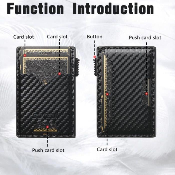 The Suteni carbon fiber pattern double-sided card insertion button automatically ejects the card box – Bild 4