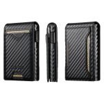 The Suteni carbon fiber pattern button automatically pops out the veneered printed card box