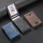 The Suteni denim pattern button automatically pops out the veneered printed card box – Bild 3