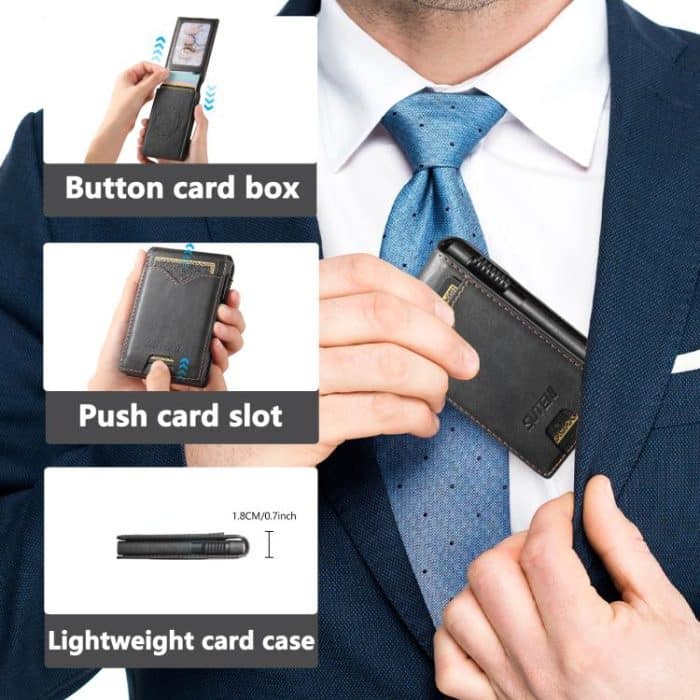 The Suteni oil wax pattern button automatically pops out the veneered printed card box – Bild 6