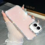 Rhinestone Glitter TPU 4-corners Anti-fall Phone Case, For iPhone 16e, For iPhone 16 Pro Max, For iPhone 16 Pro, For iPhone 16 Plus