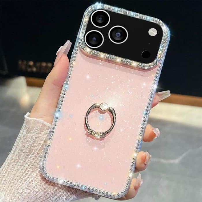 SYA002928515A.jpg Rhinestone Glitter TPU Ring Holder Anti-fall Phone Case, For iPhone 17 Pro Max, For iPhone 17 Pro, For iPhone 17, For iPhone 17 Air – Bild 1