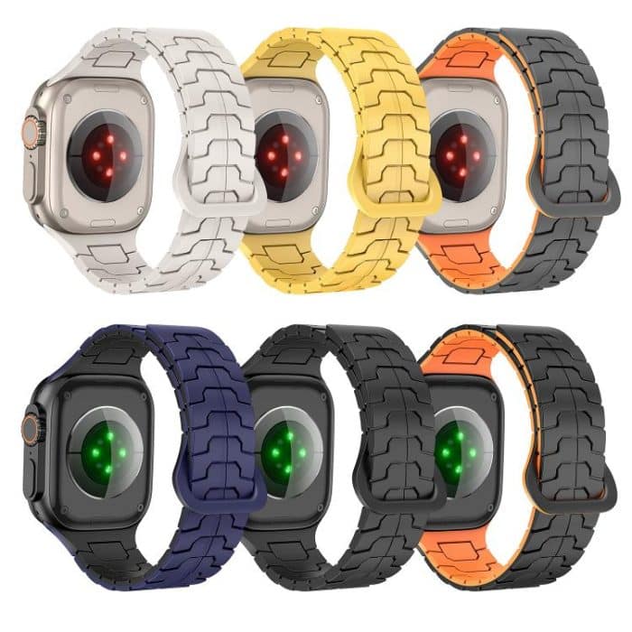 Steel Dragon Scale Magnetic Silicone Watch Band, For Apple Watch 46mm / 49mm / 45mm / 44mm – Bild 3