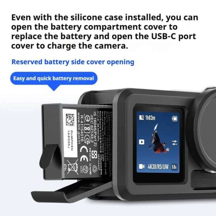 Soft Silicone Shockproof Protective Case Cover with Lens Cap, For DJI Action 5 Pro / 4 / 3 – Bild 4