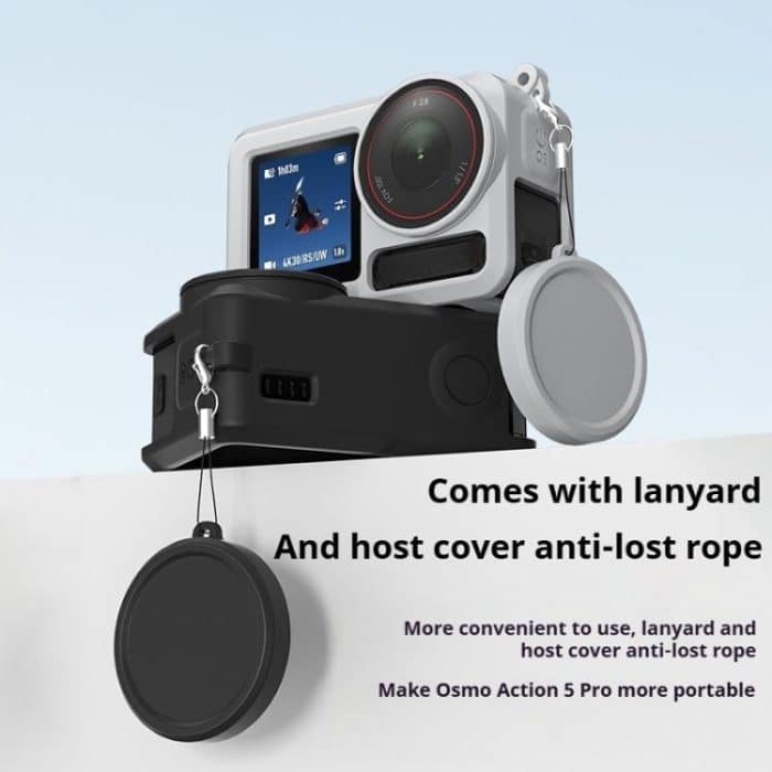 Soft Silicone Shockproof Protective Case Cover with Lens Cap, For DJI Action 5 Pro / 4 / 3 – Bild 5