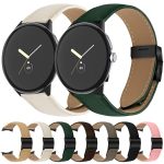 Lychee Texture Black Turtle Back Buckle Leather Watch Band, For Google Pixel Watch / Watch 2 / 3 41mm – Bild 2