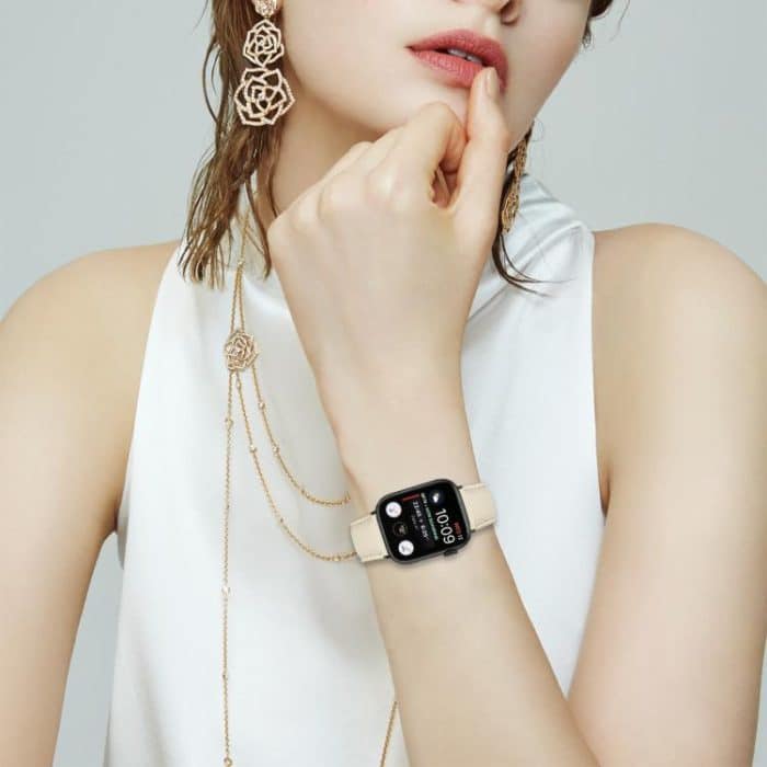 Lychee Texture Black Turtle Back Buckle Leather Watch Band, For Apple Watch 46mm / 49mm / 45mm / 44mm, For Apple Watch 42mm / 41mm / 40mm / 38mm – Bild 3