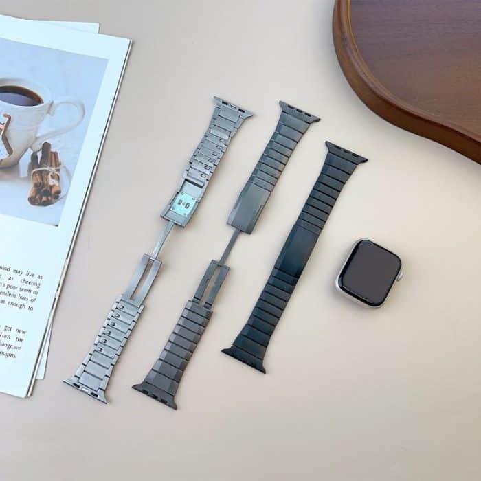 Curved Side Detachable Stainless Steel Watch Band, For Apple Watch 46mm / 49mm / 45mm / 44mm, For Apple Watch 42mm / 41mm / 40mm / 38mm – Bild 4