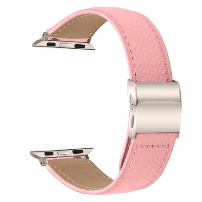 Lychee Texture Starlight Turtle Back Buckle Leather Watch Band, For Apple Watch 46mm / 49mm / 45mm / 44mm, For Apple Watch 42mm / 41mm / 40mm / 38mm – Bild 5