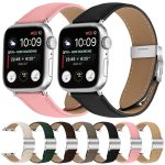 Lychee Texture Silver Turtle Back Buckle Leather Watch Band, For Apple Watch 46mm / 49mm / 45mm / 44mm, For Apple Watch 42mm / 41mm / 40mm / 38mm – Bild 4