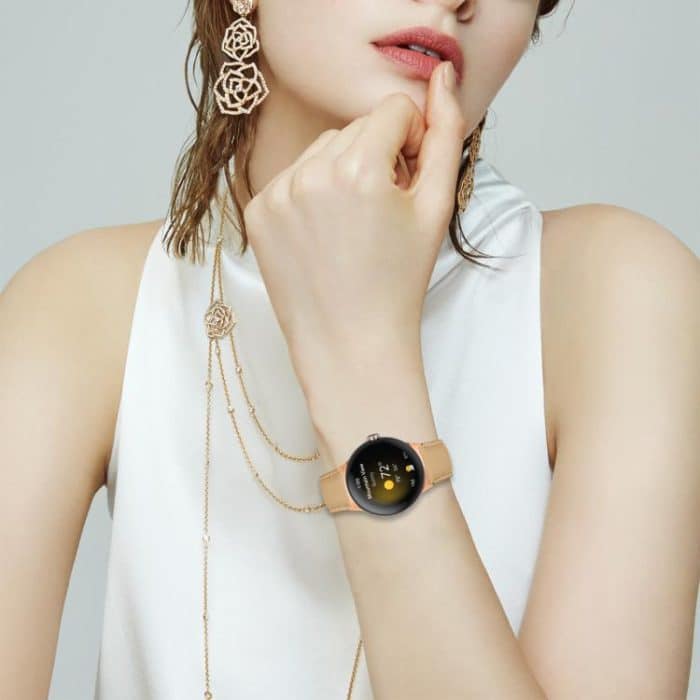 Lychee Texture Rose Gold Turtle Back Buckle Leather Watch Band, For Google Pixel Watch / Watch 2 / 3 41mm – Bild 3