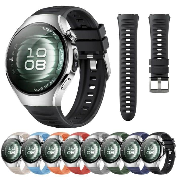 Corrugated Silicone Watch Band, For Huawei Watch 5 42mm – Bild 2