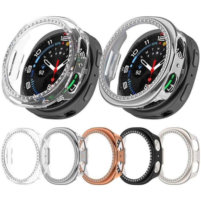 Single Row Diamond Half Coverage Hollow PC Watch Case, For Samsung Galaxy Watch 8 44mm, For Samsung Galaxy Watch 8 40mm – Bild 2