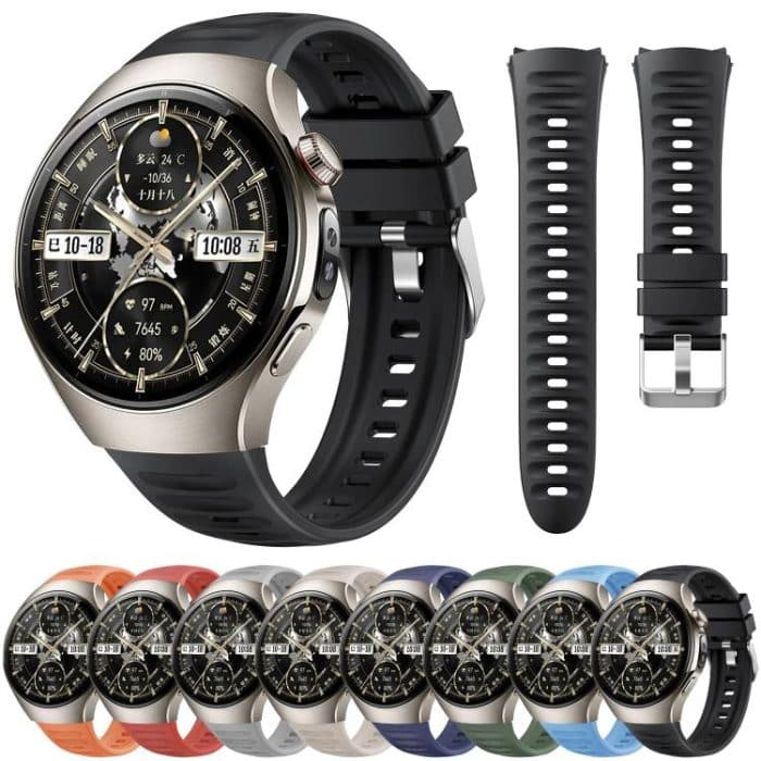 Corrugated Silicone Watch Band, For Huawei Watch 5 46mm – Bild 2