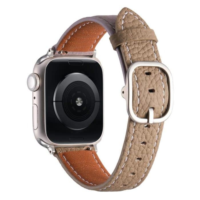 Square Buckle Litchi Texture Genuine Leather Watch Band, For Apple Watch 46mm / 49mm / 45mm / 44mm, For Apple Watch 42mm / 41mm / 40mm / 38mm – Bild 7